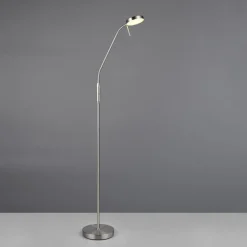 LED oplaadbare vloerlamp Moreno, mat nikkel, CCT, dimbaar