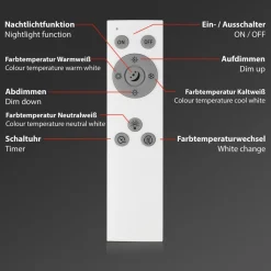 LED paneel Piatto CCT afstandsbediening, rond, wit