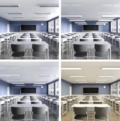 LED paneel PRO OFFICE SANO, 123 x 33 cm, dimbaar, wit metaal CCT