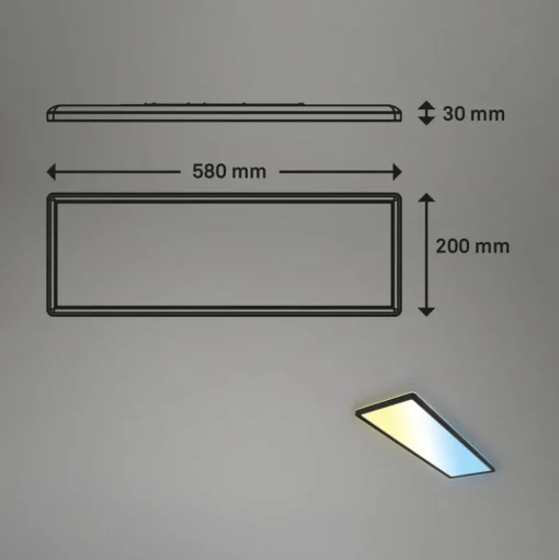 LED paneel Slim zwart ultravlak CCT, 59x20cm