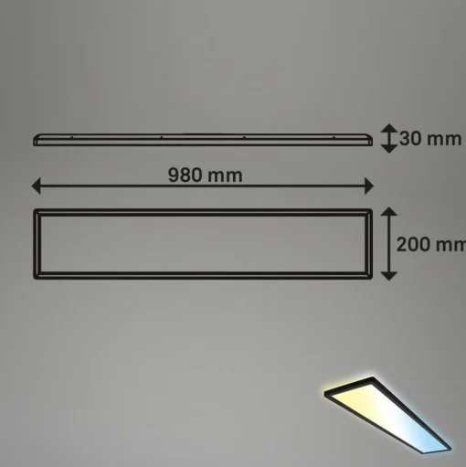 LED paneel Tava CCT, zwart, 98 x 20 cm achtergrondverlichting kunststof