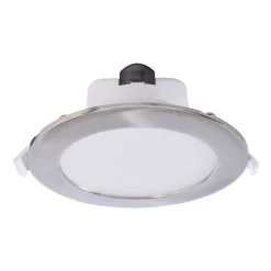 LED plafond inbouwlamp Acrux, Ø 15 cm, zilver mat, CCT