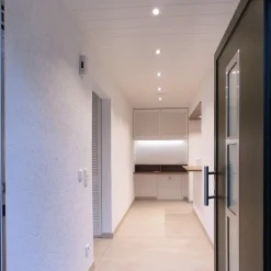 LED plafond inbouwlamp Acrux, Ø 11 cm, zilver mat, CCT