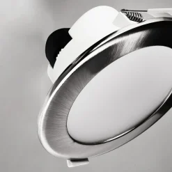LED plafond inbouwlamp Acrux, Ø 11 cm, zilver mat, CCT