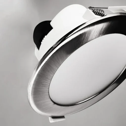 LED plafond inbouwlamp Acrux, Ø 11 cm, zilver mat, CCT