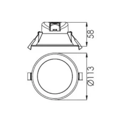 LED plafond inbouwlamp Acrux, Ø 11 cm, zilver mat, CCT