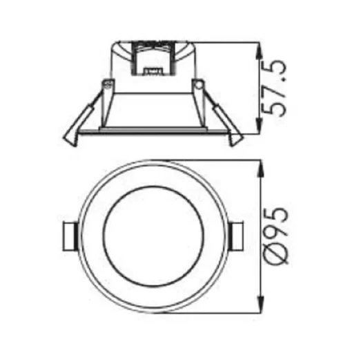 LED plafond inbouwlamp Acrux, Ø 9 cm, zwart, CCT