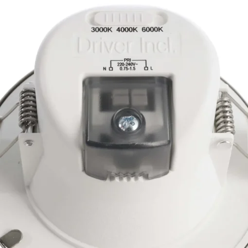 LED plafond inbouwlamp Acrux, Ø 9 cm, zwart, CCT