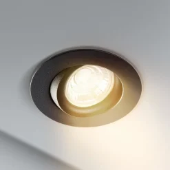 LED plafond inbouwspot DL6809, rond, zwart