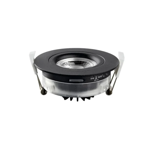 LED plafond inbouwspot DL6809, rond, zwart