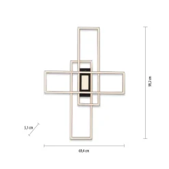 LED plafondlamp Asmin, CCT, zwart, 98,9x69,4cm