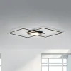 LED plafondlamp Asmin, CCT, zwart, 106x37cm