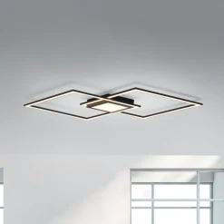LED plafondlamp Asmin, CCT, zwart, 106x37cm