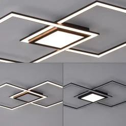 LED plafondlamp Asmin, CCT, zwart, 106x37cm