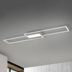 LED plafondlamp Asmin, CCT, staal, 109,5x25,7cm