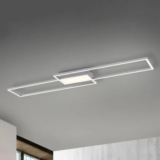 LED plafondlamp Asmin, CCT, staal, 109,5x25,7cm