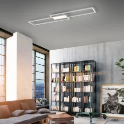 LED plafondlamp Asmin, CCT, staal, 109,5x25,7cm