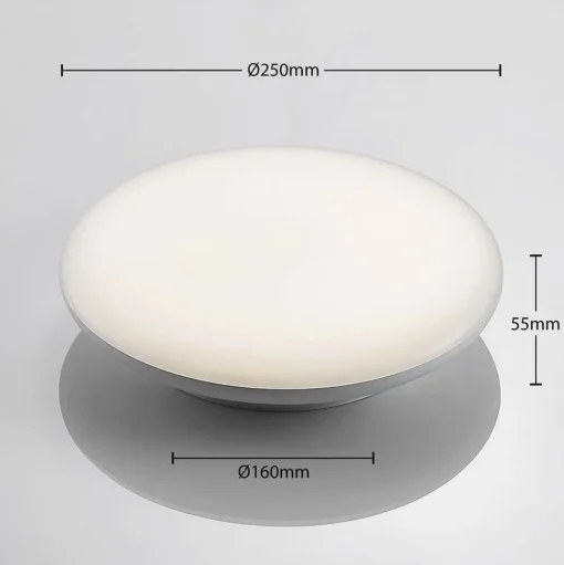LED plafondlamp Azra, wit, rond, IP54, Ø 25 cm