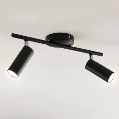 LED plafondlamp Camille, zwart, twee lampjes