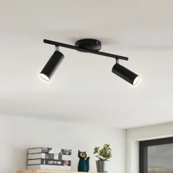 LED plafondlamp Camille, zwart, twee lampjes