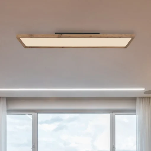 LED plafondlamp Cinderella hout CCT 120 x 30 cm