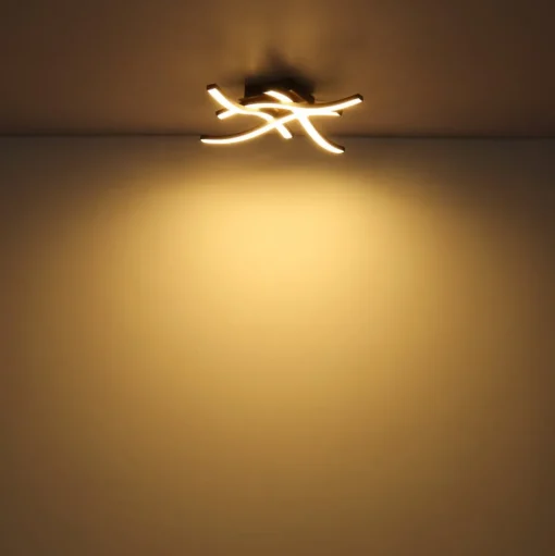 LED plafondlamp Evita in houtoptiek