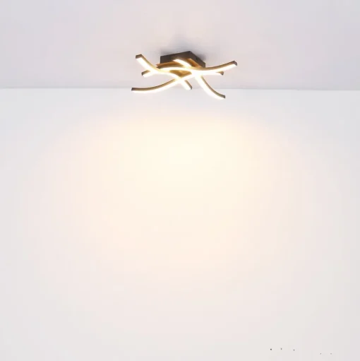 LED plafondlamp Evita in houtoptiek