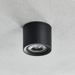 LED plafondlamp Fedler van Dime naar Warm, zwart