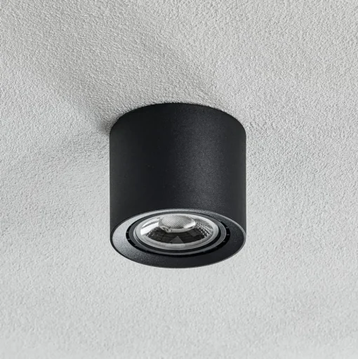 LED plafondlamp Fedler van Dime naar Warm, zwart