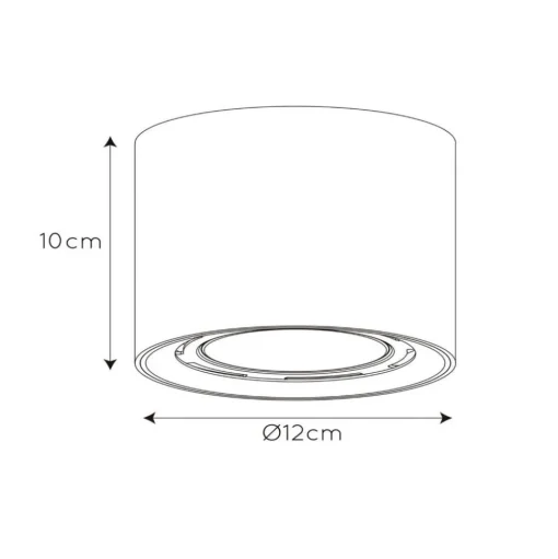 LED plafondlamp Fedler van Dime naar Warm, zwart
