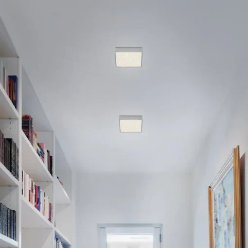 LED plafondlamp Flame Star, 15,7 x 15,7 cm zilver