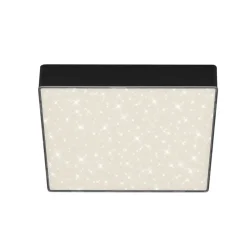 LED plafondlamp Flame Star, 21,2 x 21,2 cm zwart