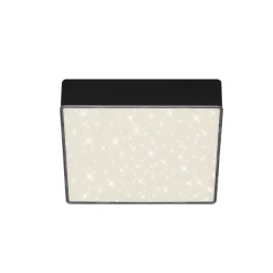 LED plafondlamp Flame Star, 15,7 x 15,7 cm zwart