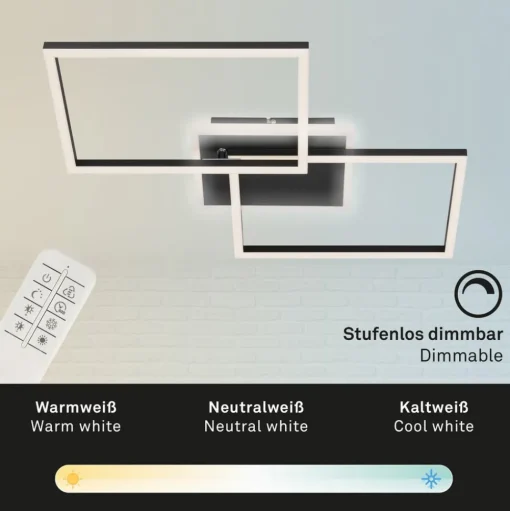 LED plafondlamp Frame 2-lamps, CCT, zwart