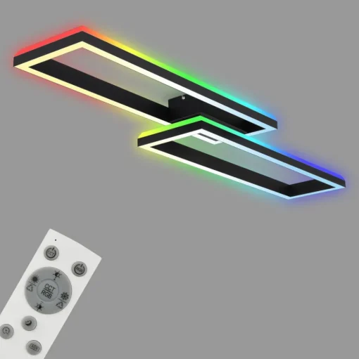 LED plafondlamp Frame 2-lamps RGBW backlight zwart