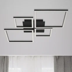 LED plafondlamp Frame, Step Dim, 4-lamps zwart