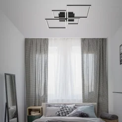 LED plafondlamp Frame, Step Dim, 4-lamps zwart