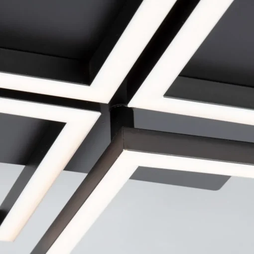 LED plafondlamp Frame, Step Dim, 4-lamps zwart