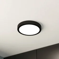 LED plafondlamp Fueva 5 IP44 3000K zwart Ø21cm