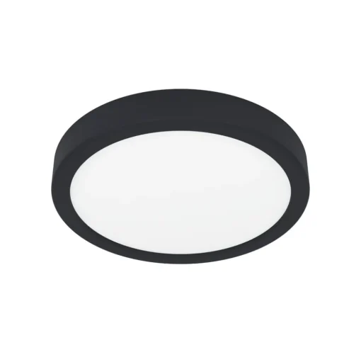 LED plafondlamp Fueva 5 IP44 3000K zwart Ø21cm