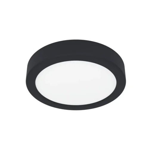 LED plafondlamp Fueva 5 IP44 3000K zwart Ø16cm