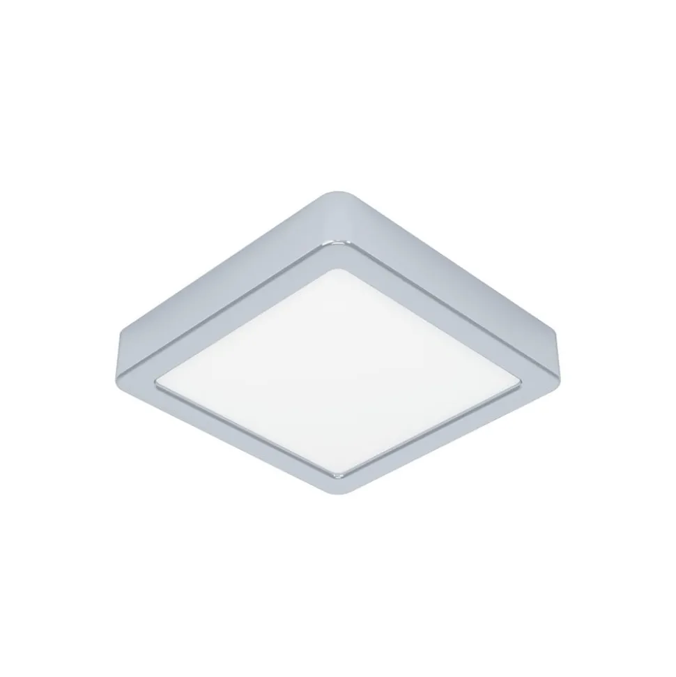 LED plafondlamp Fueva 5 IP44 3000K chroom 16x16cm