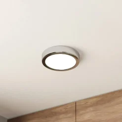 LED plafondlamp Fueva 5 IP44 3000K chroom Ø16cm