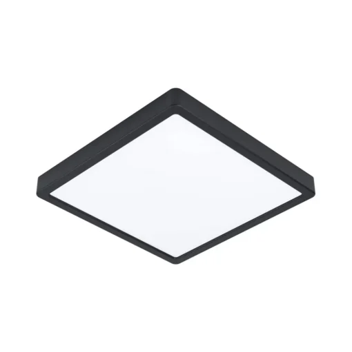 LED plafondlamp Fueva 5 IP44 840 zwart 28,5x28,5