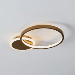 LED plafondlamp Gafares, goud, aluminium, 41 cm afstandsbediening CCT