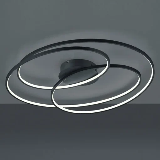 LED plafondlamp Gale, 80 cm, mat zwart