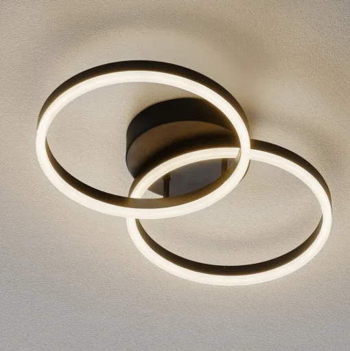 LED plafondlamp Giotto, 2-lamps, zwart