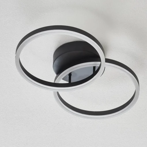 LED plafondlamp Giotto, 2-lamps, zwart