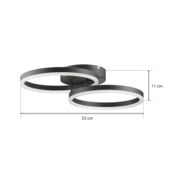 LED plafondlamp Giotto, 2-lamps, zwart