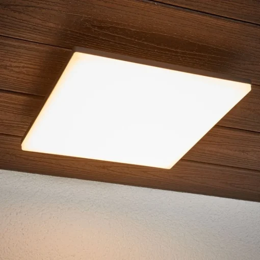 LED plafondlamp Henni, IP65, sensor, 30x30 cm, antraciet